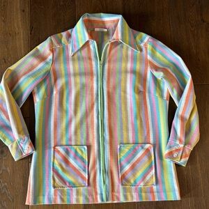 VINTAGE 70's Woman’s Dagger Collar Shirt Mod, Disco Size Medium/Large